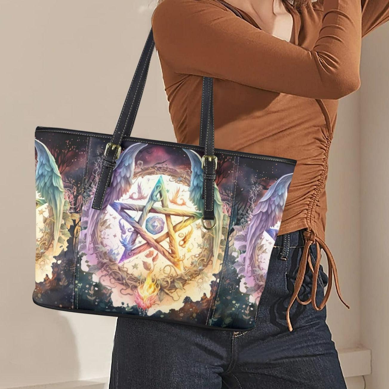 Magic Pentagram Pagan Tote Bag-MoonChildWorld