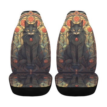 Occult Black Cat Witchy Car Seat Covers