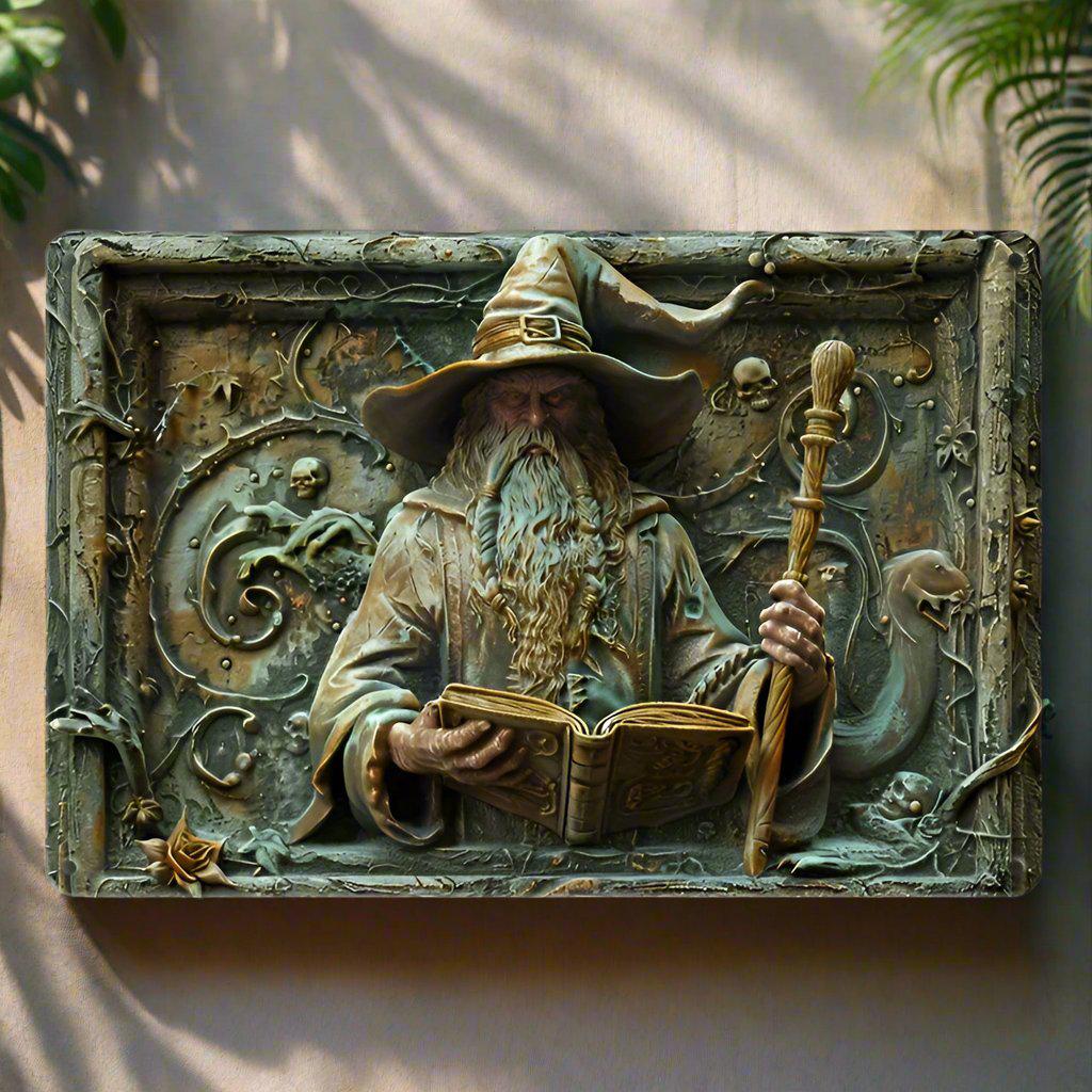 Wizard Wall Art Male Witch Metal Sign Witchcraft Wall Decor-MoonChildWorld