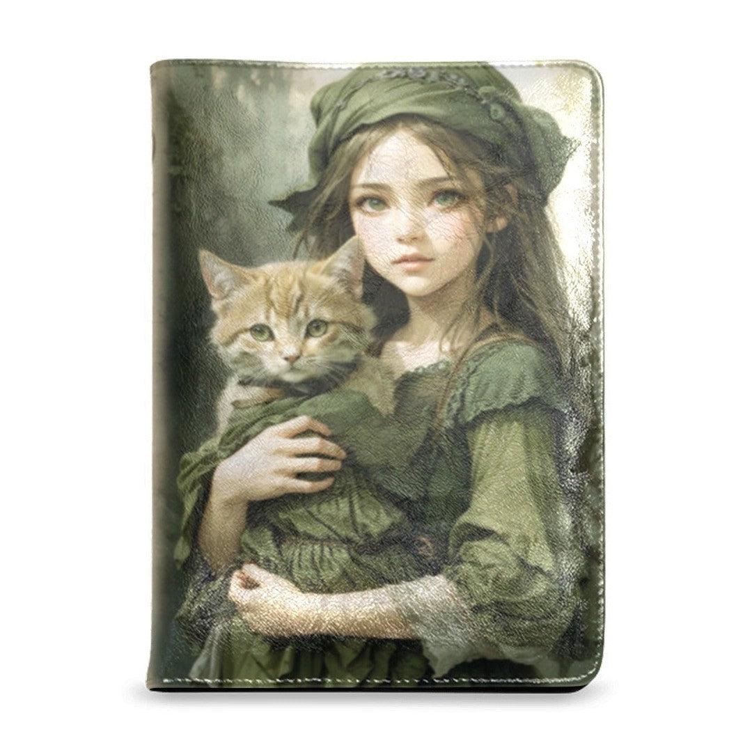 Vintage green witch Leather Notebook A5-MoonChildWorld