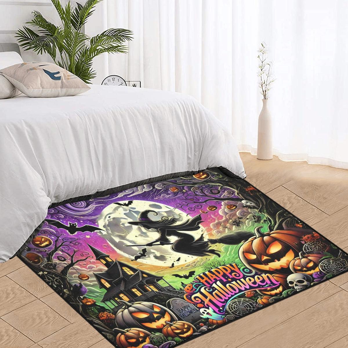 Flying Witch Carpet Happy Halloween Area Rug-MoonChildWorld