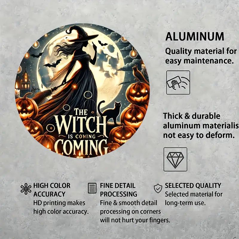 Witch is coming Wall Art Witchy Metal Sign for Halloween Decor-MoonChildWorld