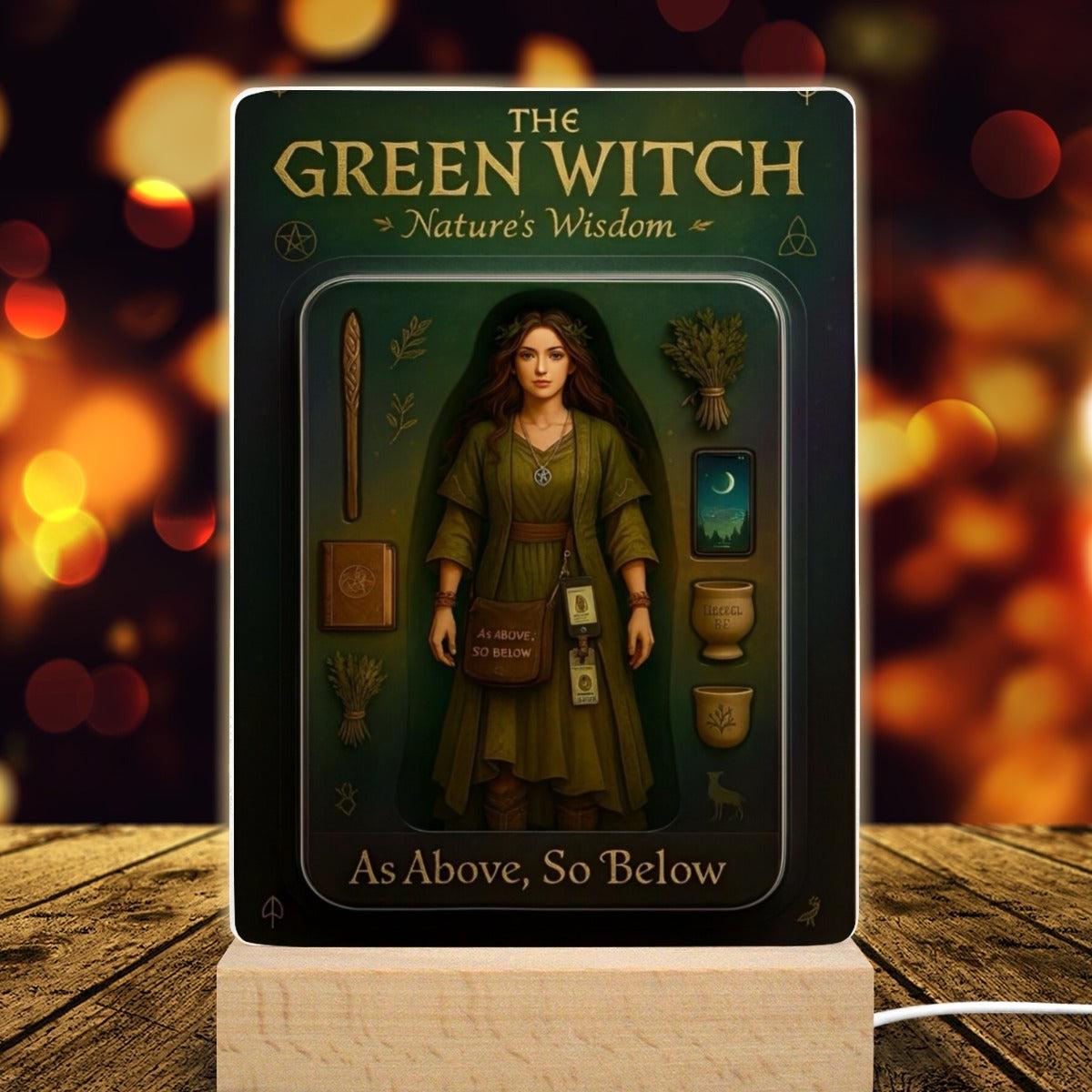 The Green Witch Acrylic Photo Panel Witch Home Decor-MoonChildWorld