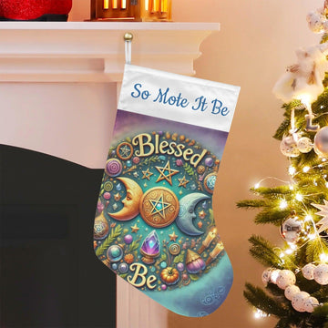 Witchcraft Triple Moon Wicca Christmas Stocking for Yule Decorations-MoonChildWorld