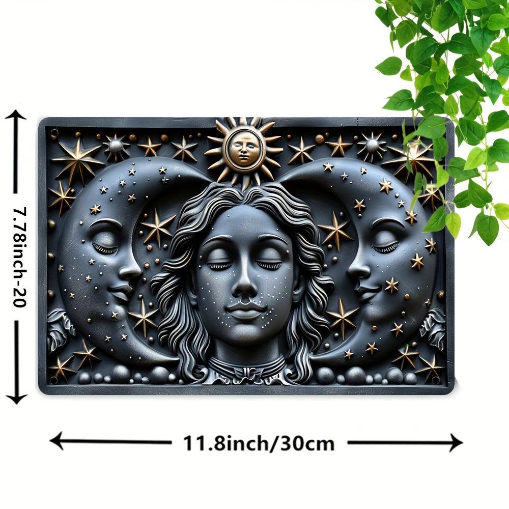 Luna Goddess Metal Sign Sun Moon Goddess Wall Art Celestial Wall Decor-MoonChildWorld