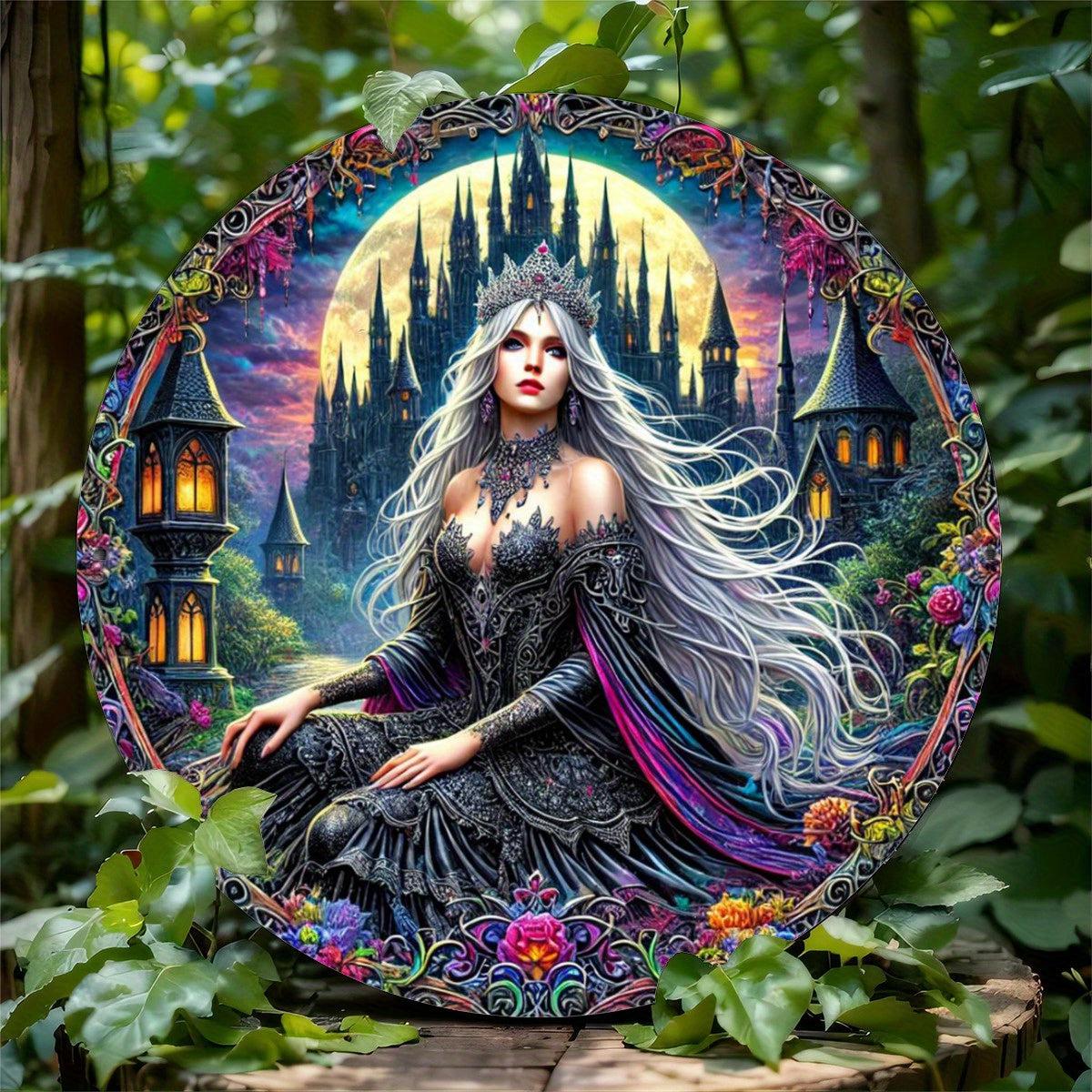 Enchanting Witch Christmas Wall Decor Wiccan Metal Sign for Pagan Yule Home Decorations-MoonChildWorld