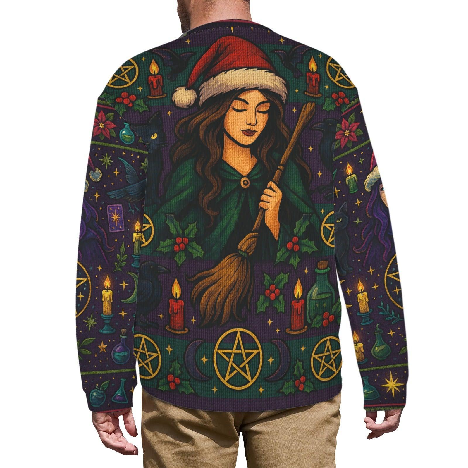 Magick Pentacle Witchy Christmas Sweater Wicca Yule Sweatshirt-MoonChildWorld