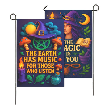 A Witch's Realm Wicca Garden Flag & House Flag for Wiccan Pagan Home Decor