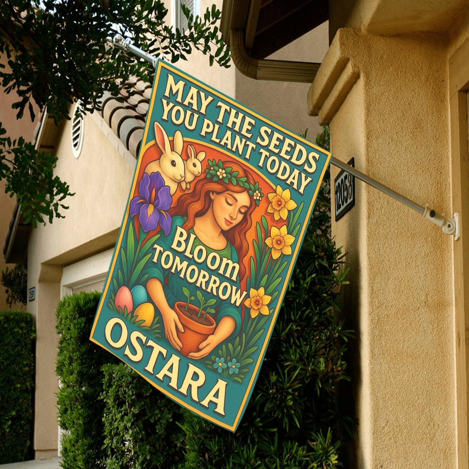 Wiccan Ostara Sabbat Garden Flag and House Flag for Pagan Spring Home Decor-MoonChildWorld