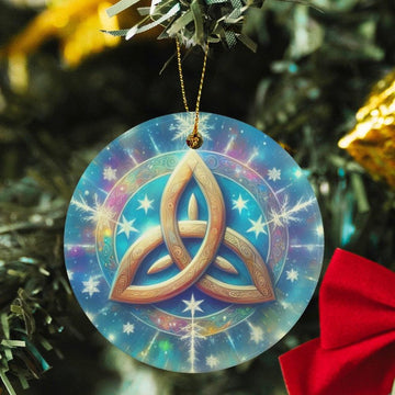 Celtic Triquetra Ceramic Christmas Ornament for Yule Tree Decorations-MoonChildWorld