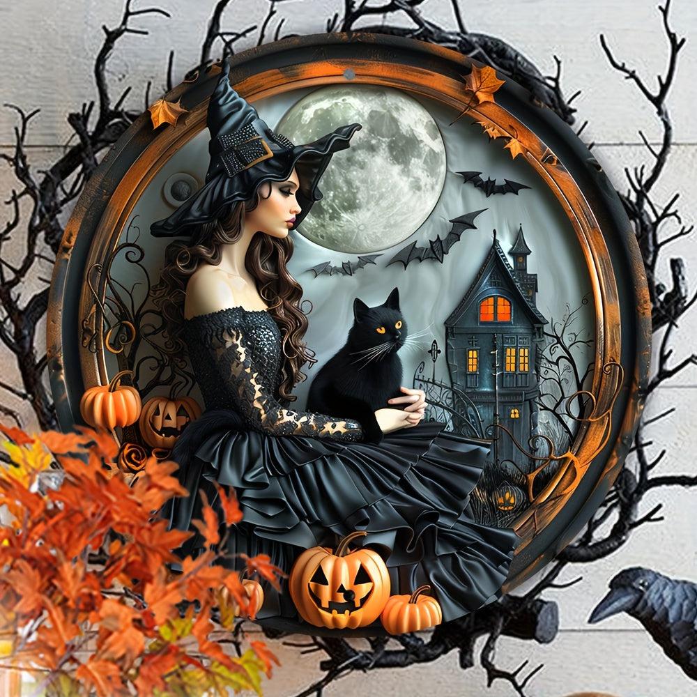 Halloween Gothic Witch Metal Sign Spooky Home Decor Gothic Metal Wall Art-MoonChildWorld