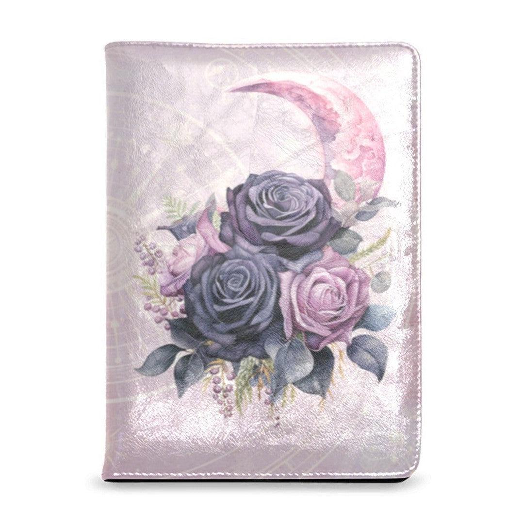 Roses crescent moon Leather Notebook A5-MoonChildWorld