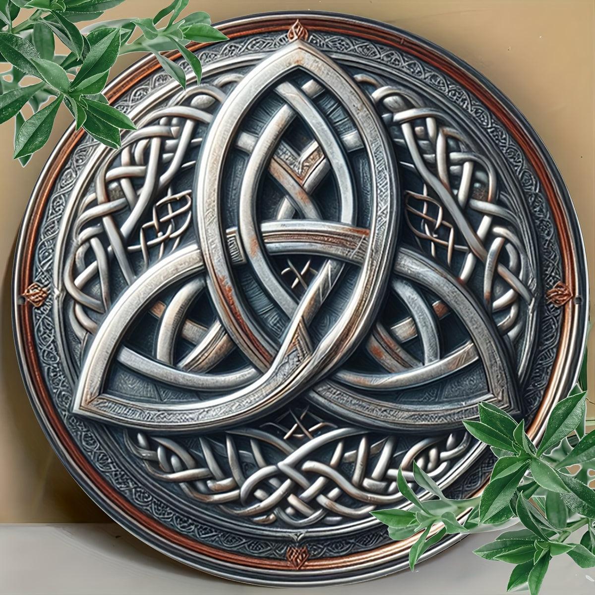 Celtic Trinity Knot Wall Art Triquetra Witchcraft Metal Sign for Pagan Home Decor-MoonChildWorld