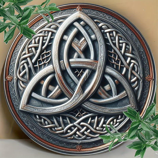 Celtic Trinity Knot Wall Art Triquetra Witchcraft Metal Sign for Pagan Home Decor