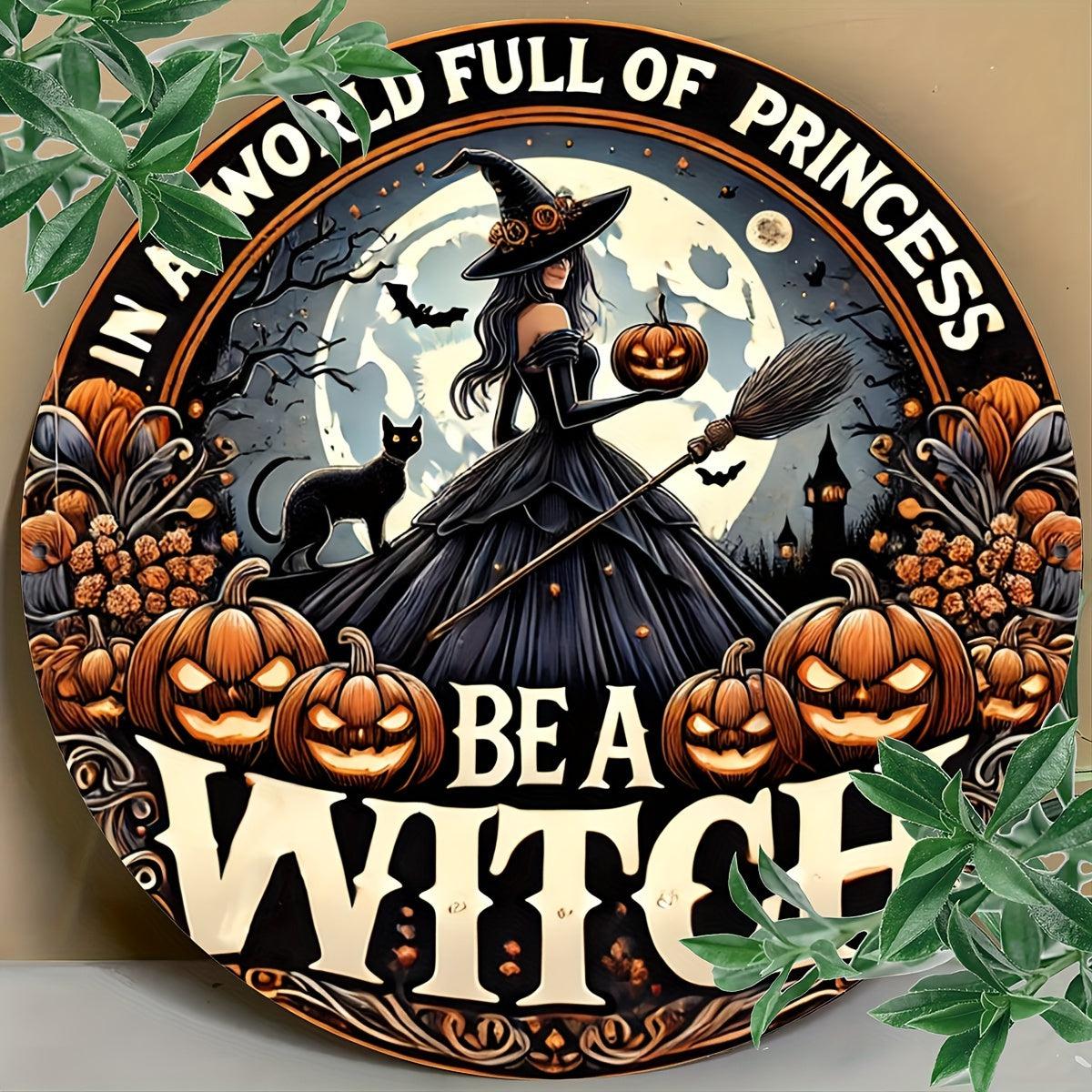 Be a Witch Metal Sign Witchy Wall Sign For Halloween-MoonChildWorld