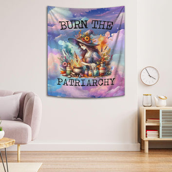 Burn the patriarchy Witchy Tapestry