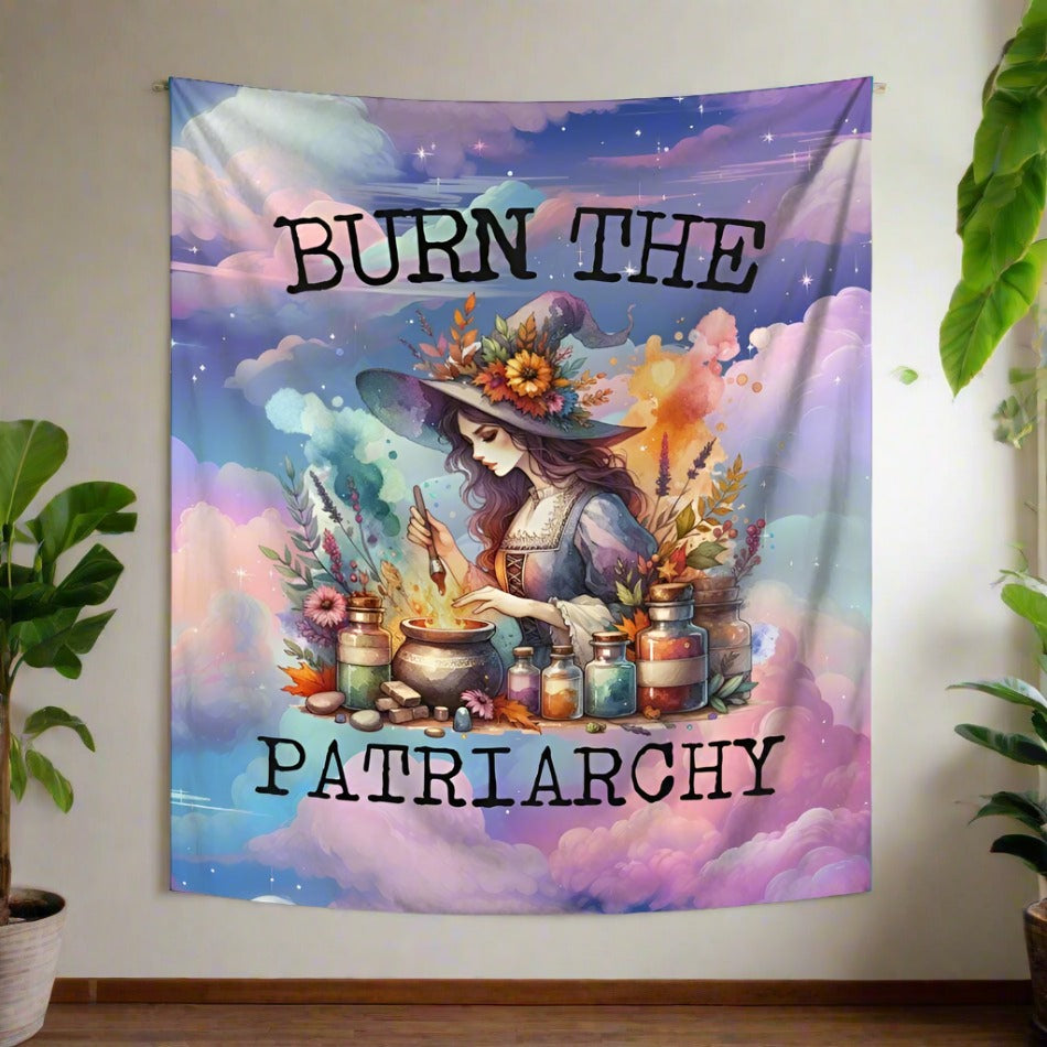 Burn the patriarchy Witchy Tapestry-MoonChildWorld