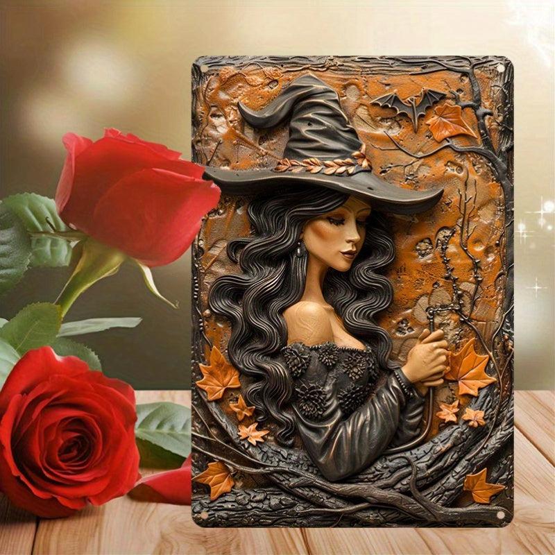 Enchanting Witch Wall Art Dark Witch Metal Sign Halloween Home Decor-MoonChildWorld