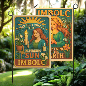 Wiccan Imbolc Sabbat Garden Flag and House Flag for Pagan Home Decor