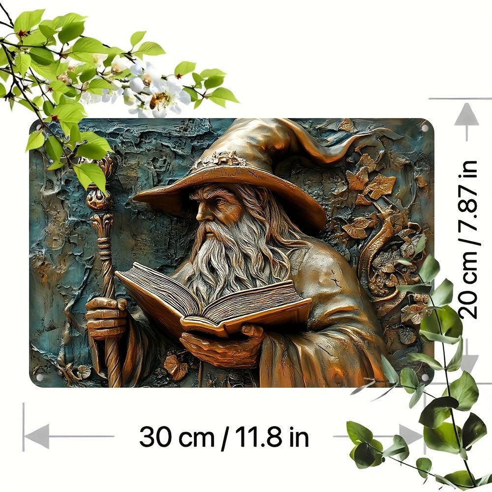 Enchanted Forest Wizard Wall Art Male Witch Home Decor Witchy Metal Sign-MoonChildWorld