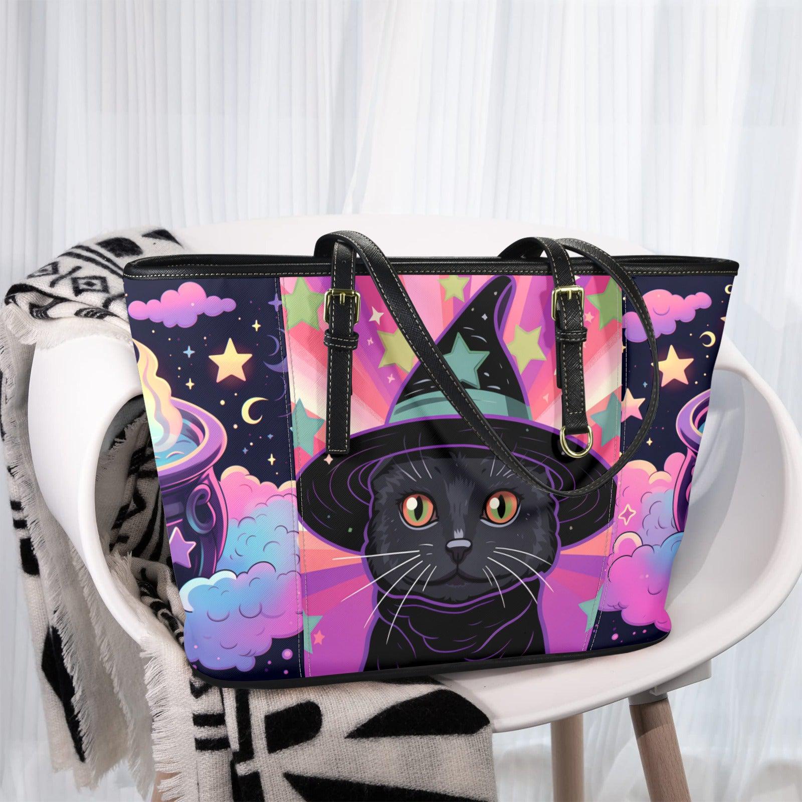 Witchy Black cat Tote Bag-MoonChildWorld