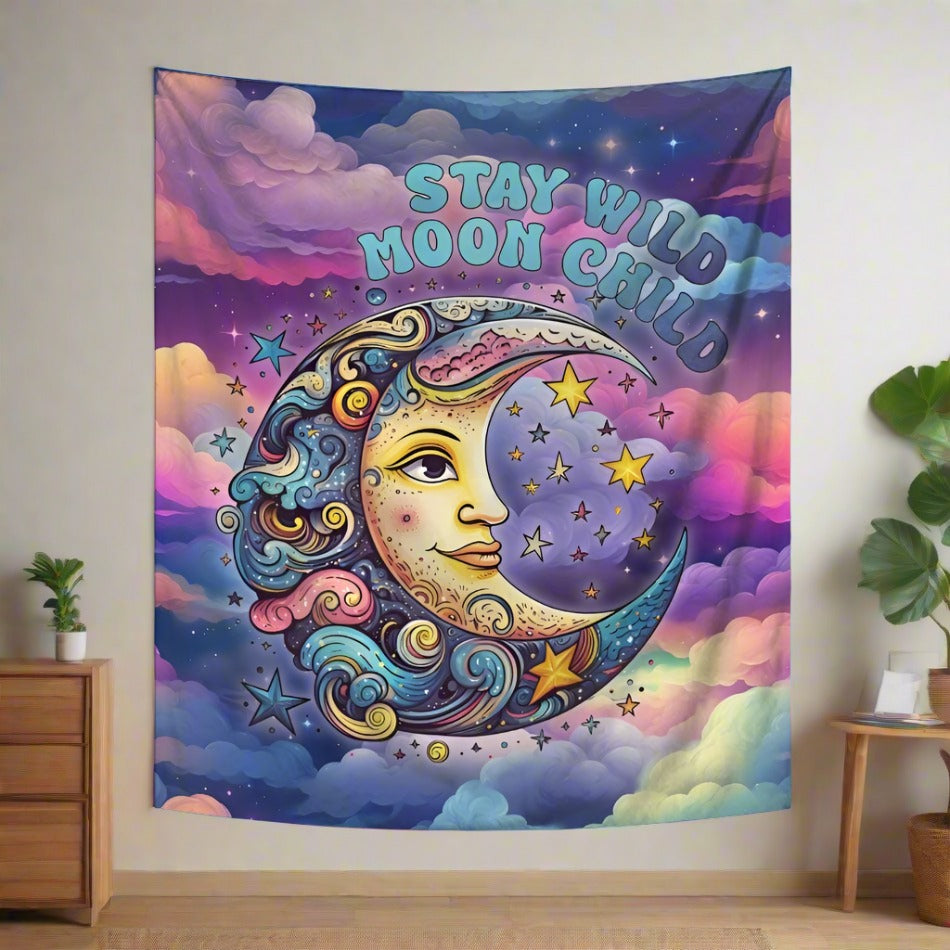 Stay Wild Moon Child Tapestry Mystic Wall Hanging-MoonChildWorld