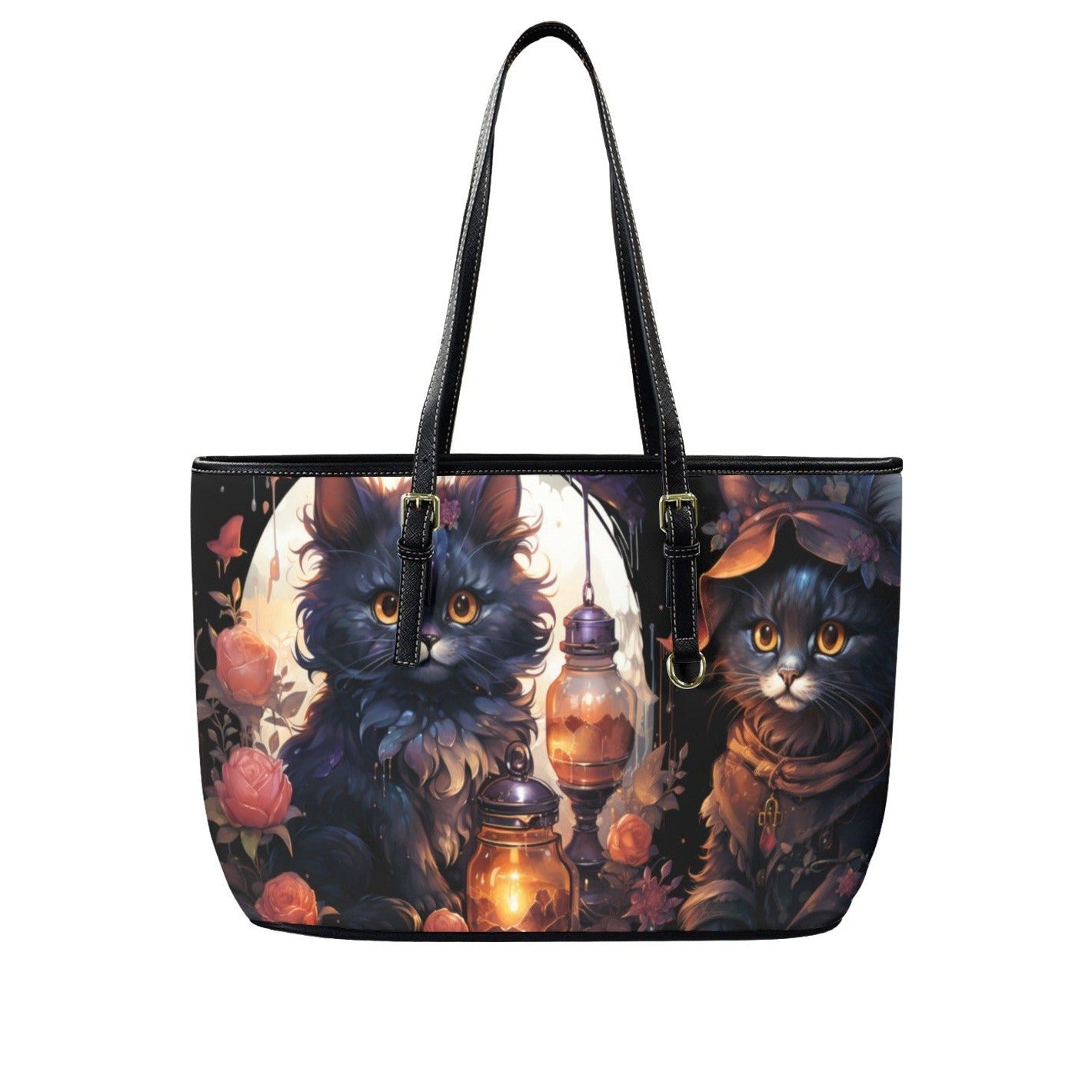 Black Cat Gothic Tote Bag-MoonChildWorld