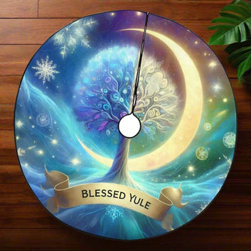 Spiritual Tree of Life Christmas Tree Skirt for Pagan Yule Decor