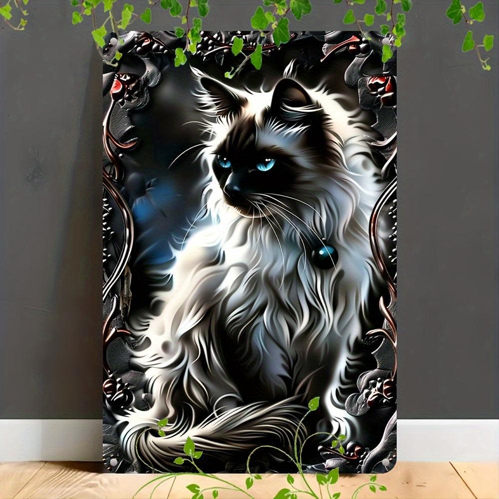 Black Cat Wall Art Occult Cat Metal Sign-MoonChildWorld