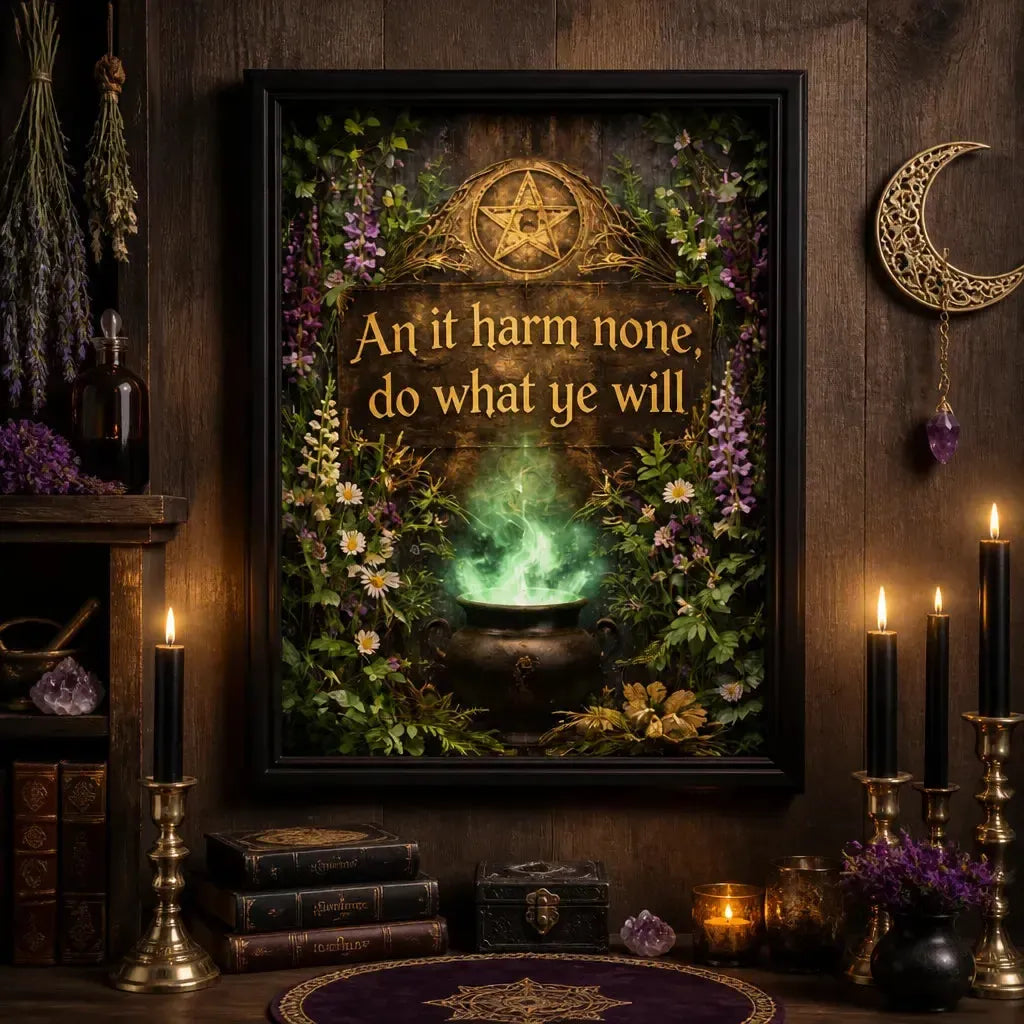Pagan Witchy Canvas Wall Art - Black Framed Witchy Print for Wiccan Home Decor_mockup_2.webp