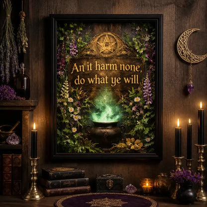 Pagan Witchy Canvas Wall Art - Black Framed Witchy Print for Wiccan Home Decor_mockup_2.webp