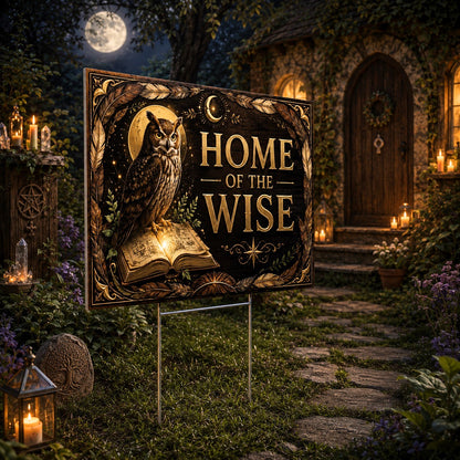 Home of the Wise Wicca Yard Sign - garden display