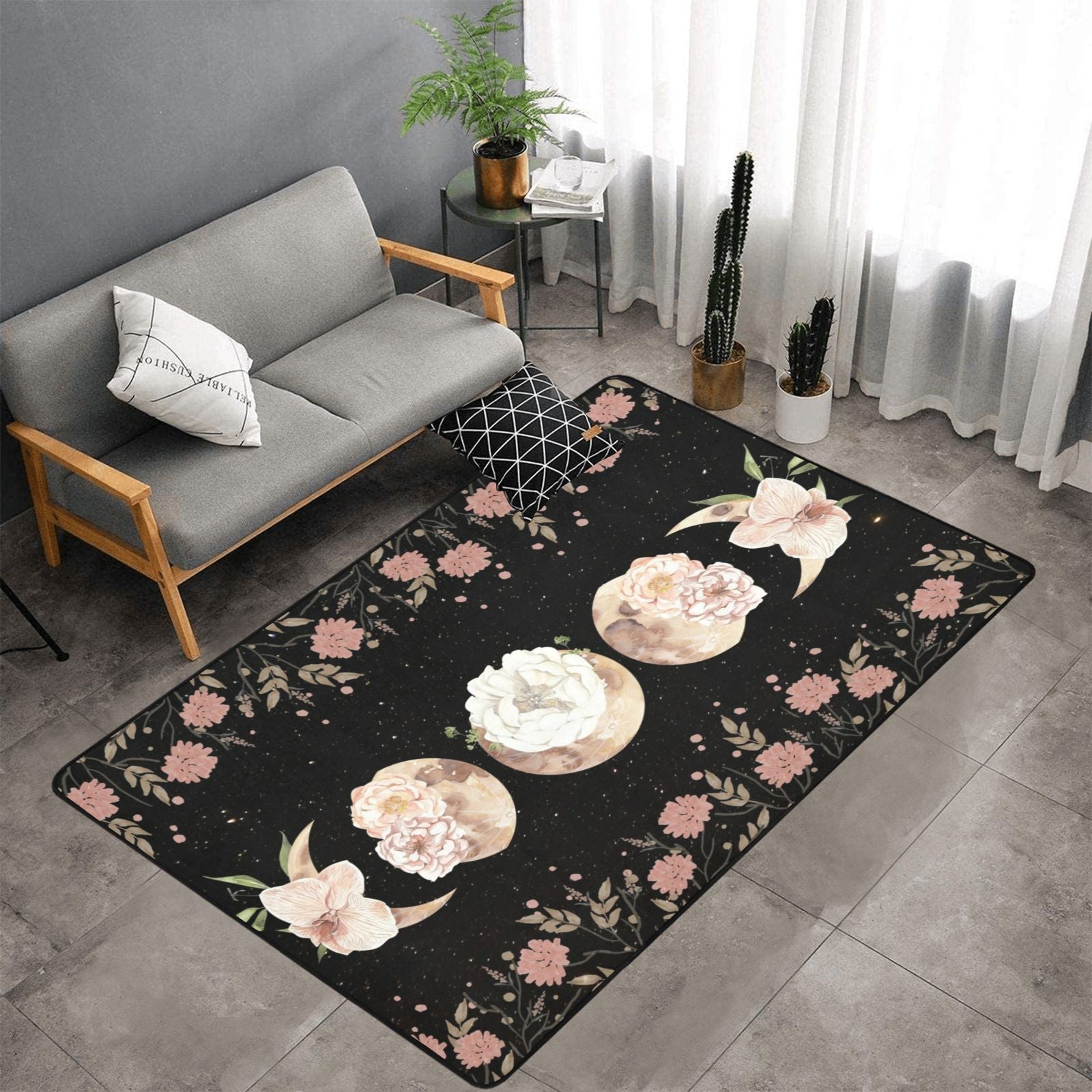 Moon phase area rug-MoonChildWorld