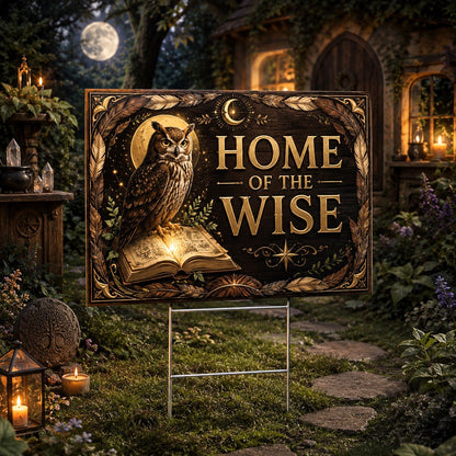Home of the Wise Wicca Yard Sign - front view