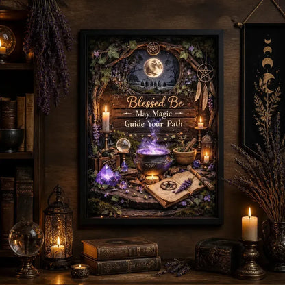 Mystical Wicca & Pagan Art Print - Witchcraft Black Framed Canvas Wall Decor_mockup_2.webp