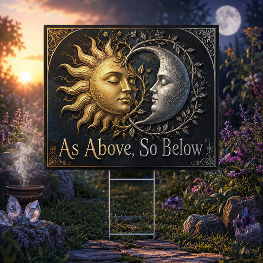 As Above So Below Wicca Yard Sign - front view