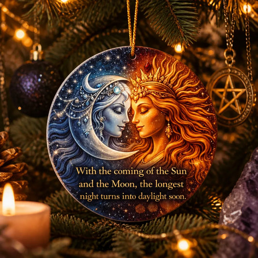 Sun and Moon Goddess Yule Ceramic Ornament – Wiccan Christmas Decor_mockup_1.webp