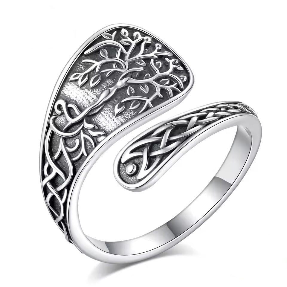 Pagan Tree of Life Ring Vintage Celtic Knot Witchcraft Ring Wiccan Jewelry-MoonChildWorld