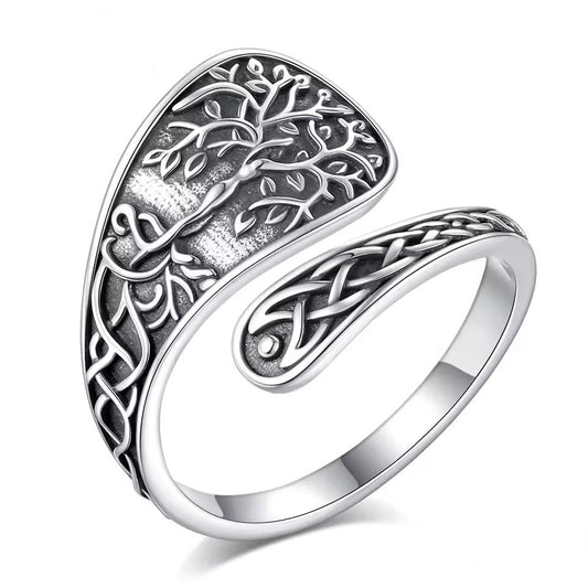 Pagan Tree of Life Ring Vintage Celtic Knot Witchcraft Ring Wiccan Jewelry