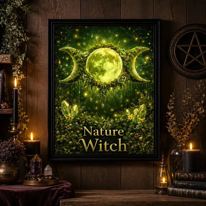 Triple Moon Pagan Home Decor - Black Framed Witchy Art Print Canvas for Wiccan Home Decor_mockup_2.webp
