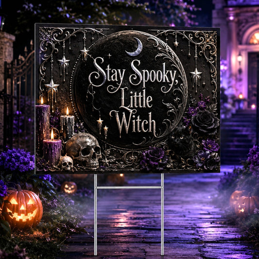 Stay Spooky Halloween Witch Yard Sign - front view