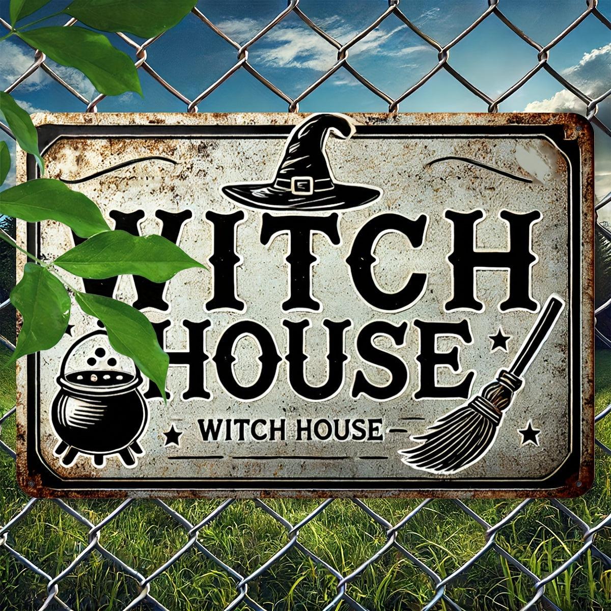 Witch House Metal Sign Witch Wall Sign Halloween Welcome Sign-MoonChildWorld