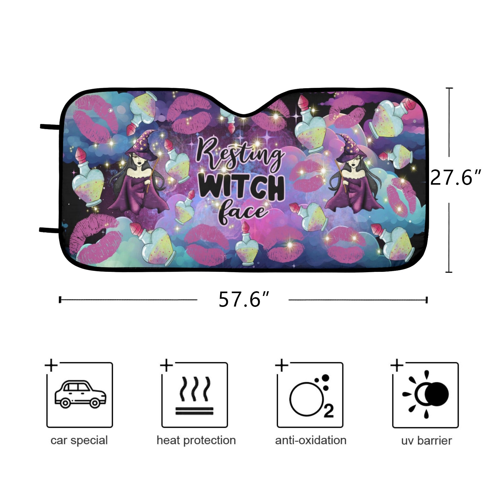 Resting witch face Car Sun Shade-MoonChildWorld