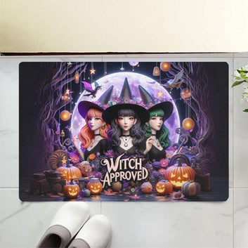 Witch Approved Halloween Doormat for Spooky Season