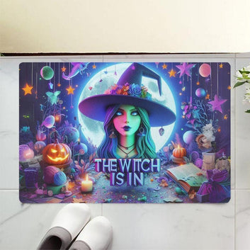 Halloween Witch Doormat Gothic Doormat for Spooky Season