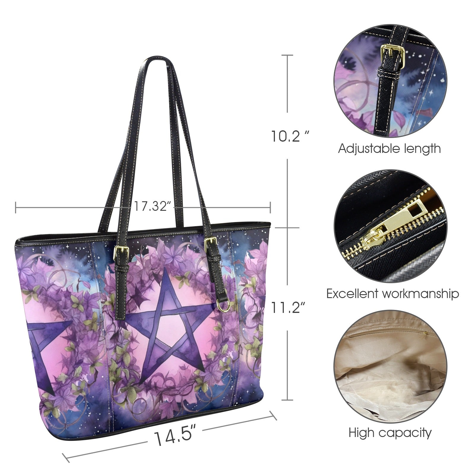 Pentacle Pagan Tote Bag-MoonChildWorld