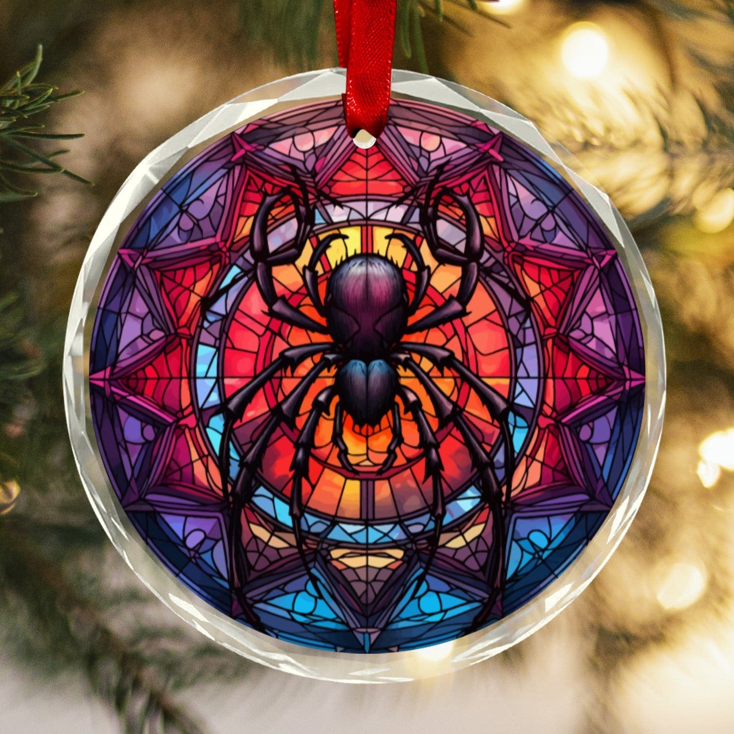 Gothic Spider Glass Christmas Ornament-MoonChildWorld