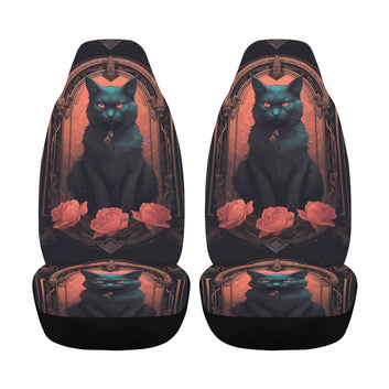 Occult Black Cat Witchy Car Seat Covers