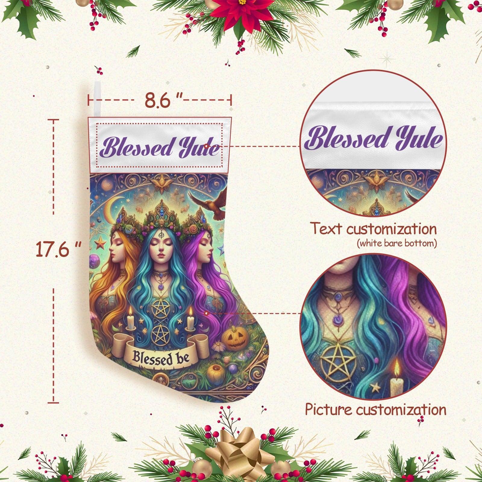 Hecate Goddess Triple Goddess Pagan Christmas Stocking for Yule Decorations-MoonChildWorld