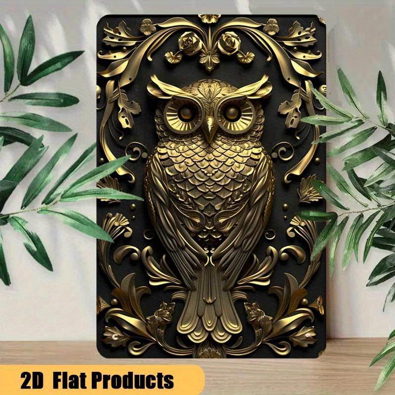 Charming Owl Wall Art Owl Metal Sign Spirit Animal Home Decor-MoonChildWorld